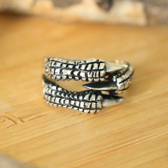 925 Sterling Silver, Eagle's Paws, Men's Rings - Picture 2 of 8